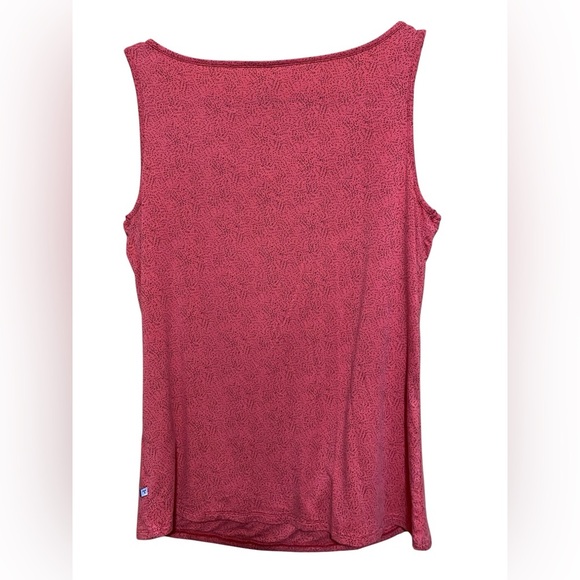 Toad & Co Wisper Double Tank Shirt Top, Size Large.  Peach with Black Design. - Picture 2 of 9